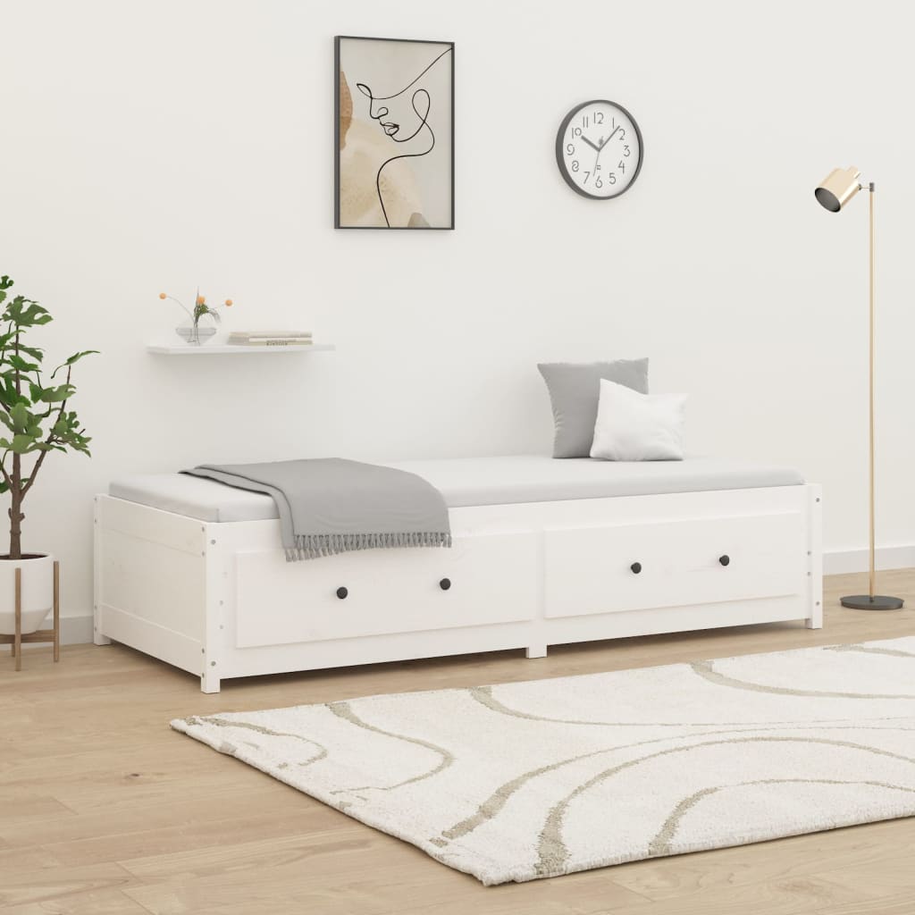 vidaXL Day Bed without Mattress White 90x200 cm Solid Wood Pine 1