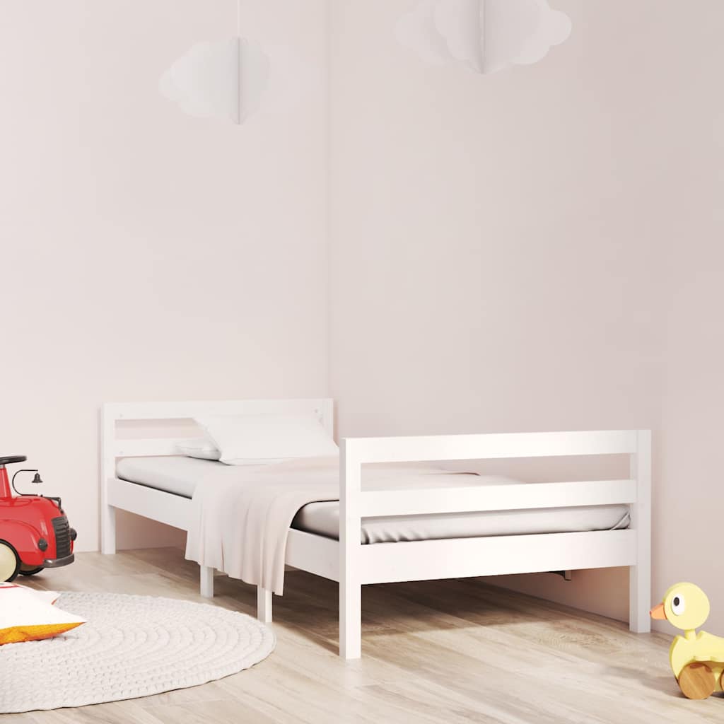 Bed Frame without Mattress Solid Wood Pine White 80 cm 200 cm