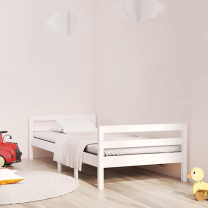 Bed Frame without Mattress Solid Wood Pine White 75 cm 190 cm