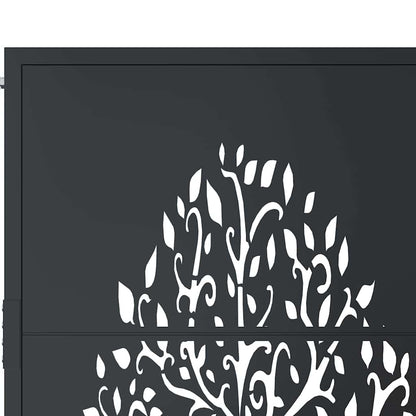 vidaXL Garden Gate Anthracite 100x100 cm Steel Tree Design 6