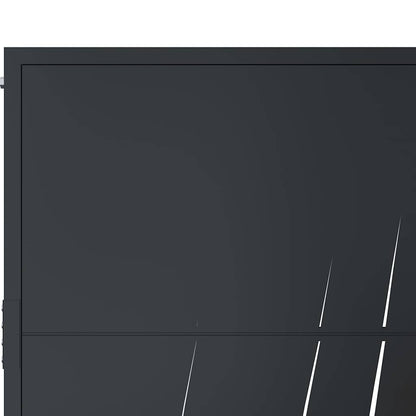 vidaXL Garden Gate Anthracite 100x150 cm Steel Grass Design 6