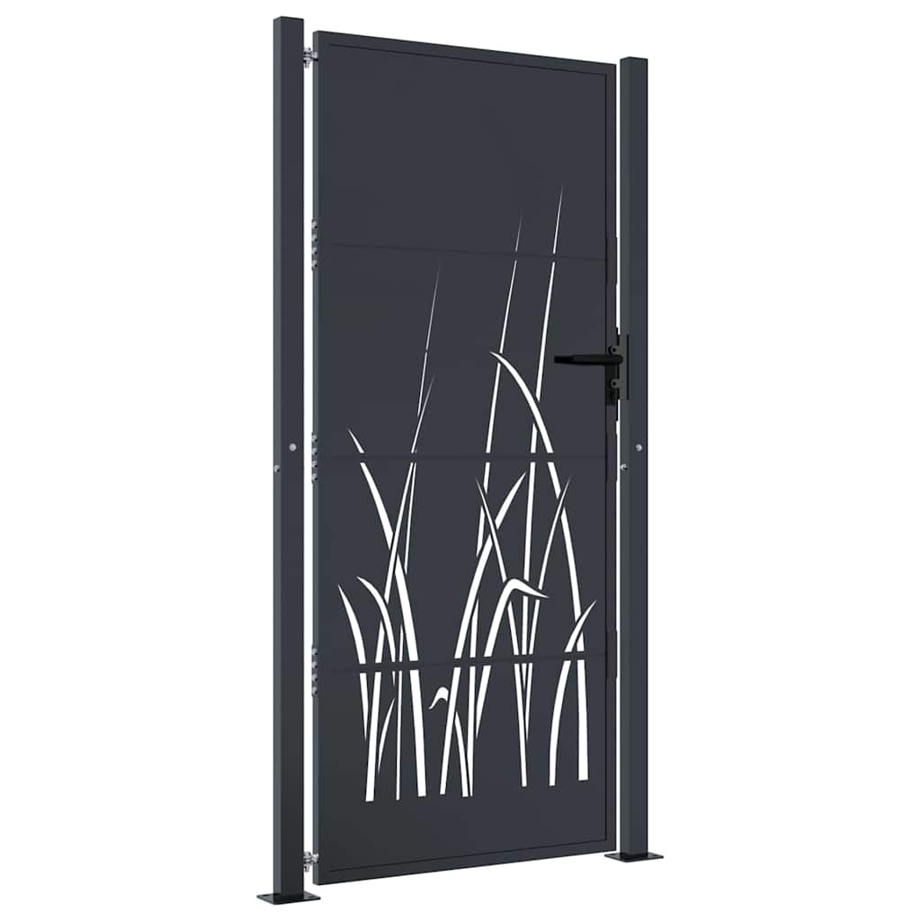 Garden Gate Anthracite Steel Grass Design 100 x 175 cm