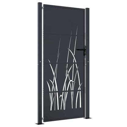 Garden Gate Anthracite Steel Grass Design 100 x 175 cm