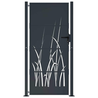 Garden Gate Anthracite Steel Grass Design 100 x 175 cm