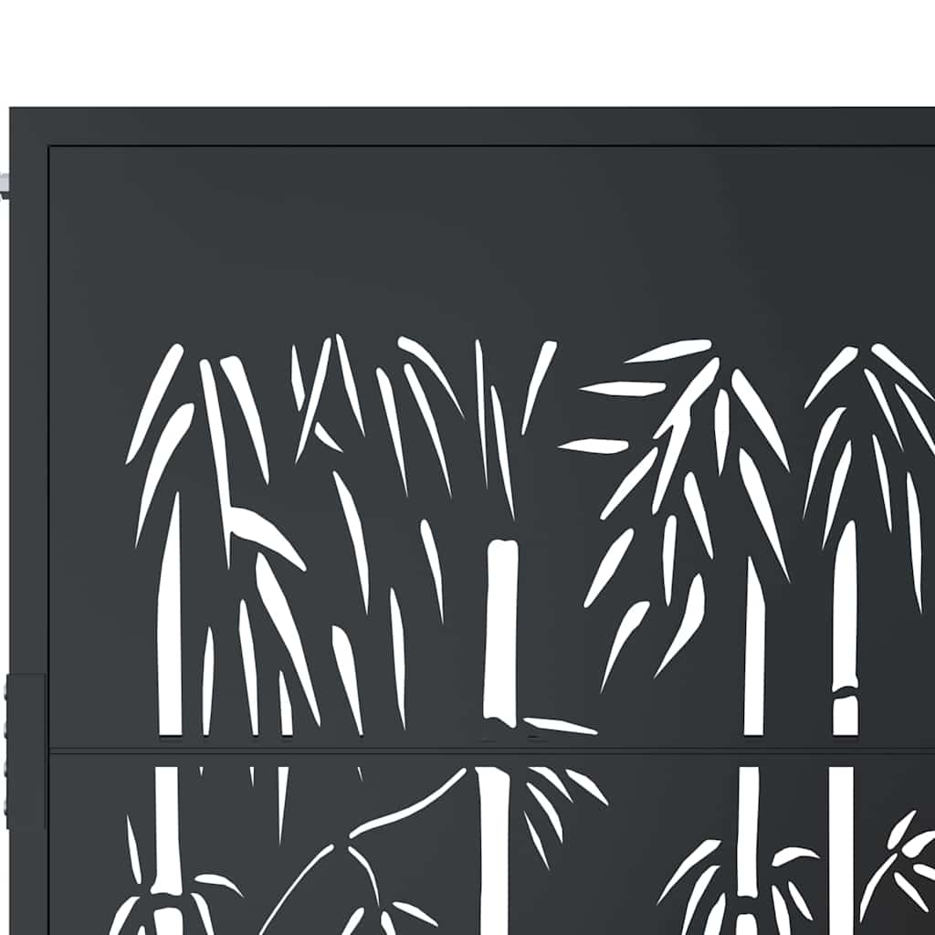 vidaXL Garden Gate Anthracite 100x175 cm Steel Bamboo Design 6