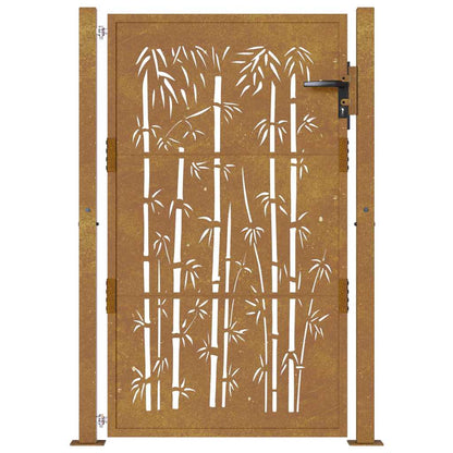 Garden Gate Corten Steel Bamboo Design 100 x 125 cm