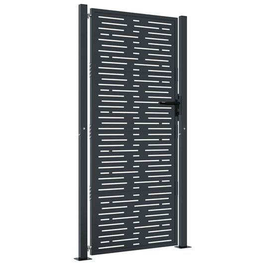 vidaXL Garden Gate Anthracite 100x175 cm Steel Square Design 2