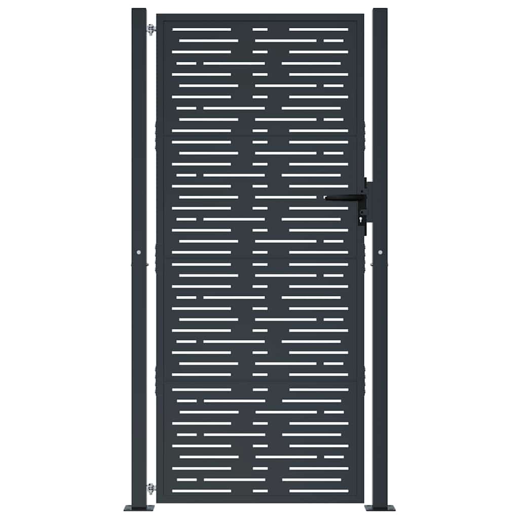 vidaXL Garden Gate Anthracite 100x175 cm Steel Square Design 3
