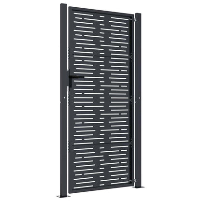 vidaXL Garden Gate Anthracite 100x175 cm Steel Square Design 5