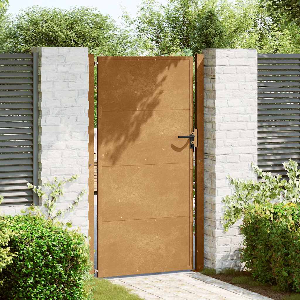 vidaXL Garden Gate 100 x 175 cm Powder-Coated Steel Black Lockable 3