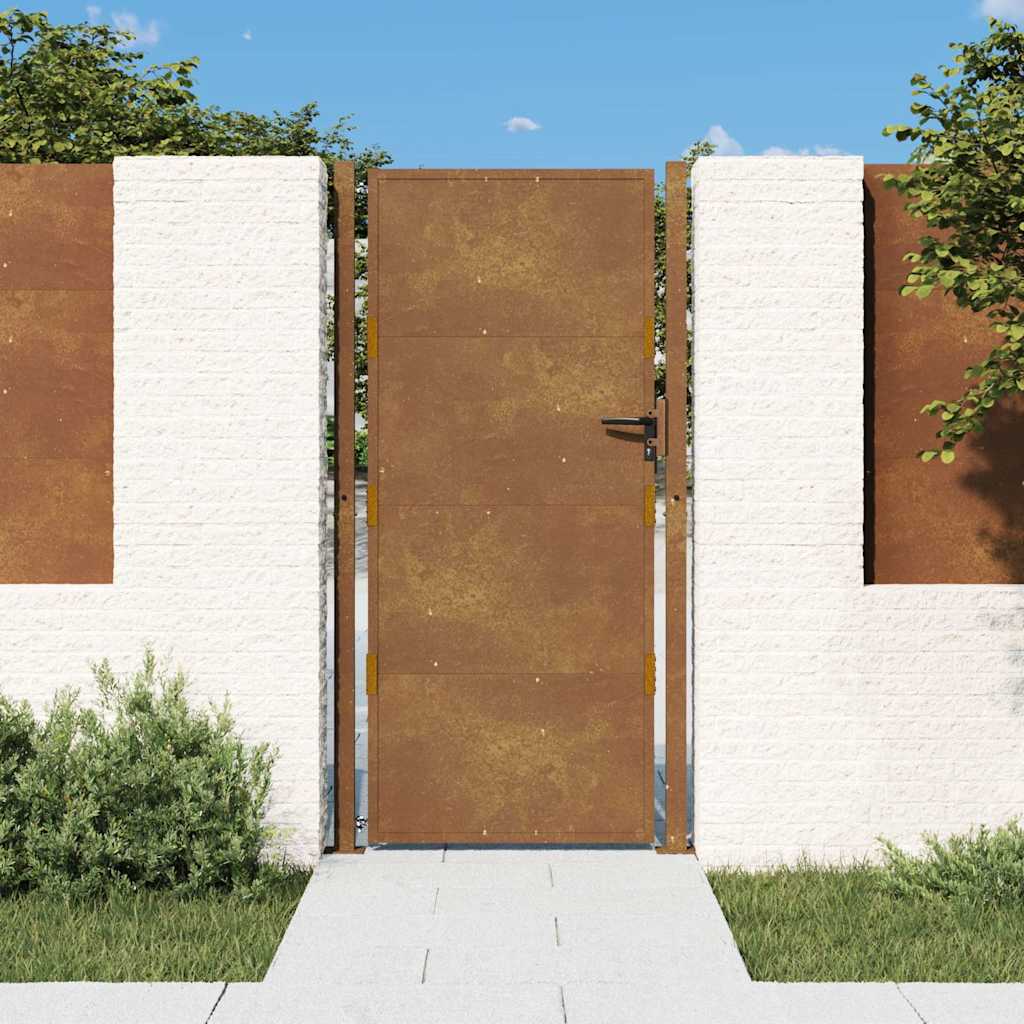vidaXL Garden Gate 100 x 175 cm Powder-Coated Steel Black Lockable 1