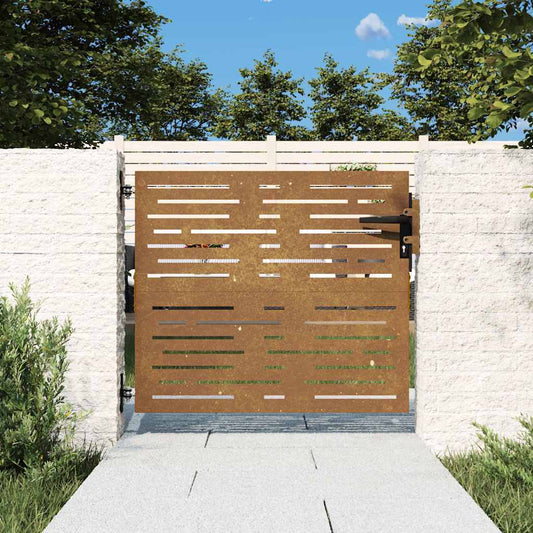 Garden Gate Corten Steel Square Design 85 x 75 cm