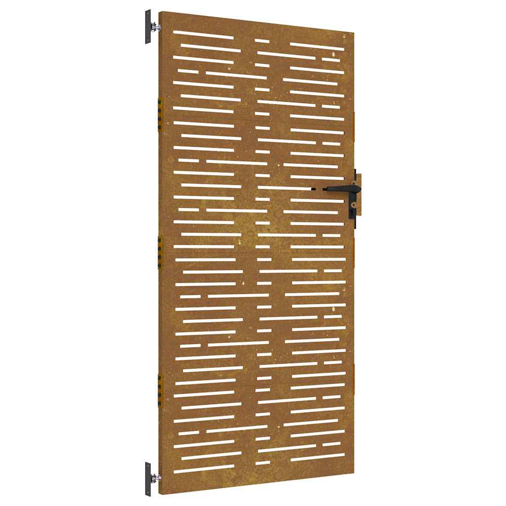 vidaXL Garden Gate 85x200 cm Corten Steel Square Design 2