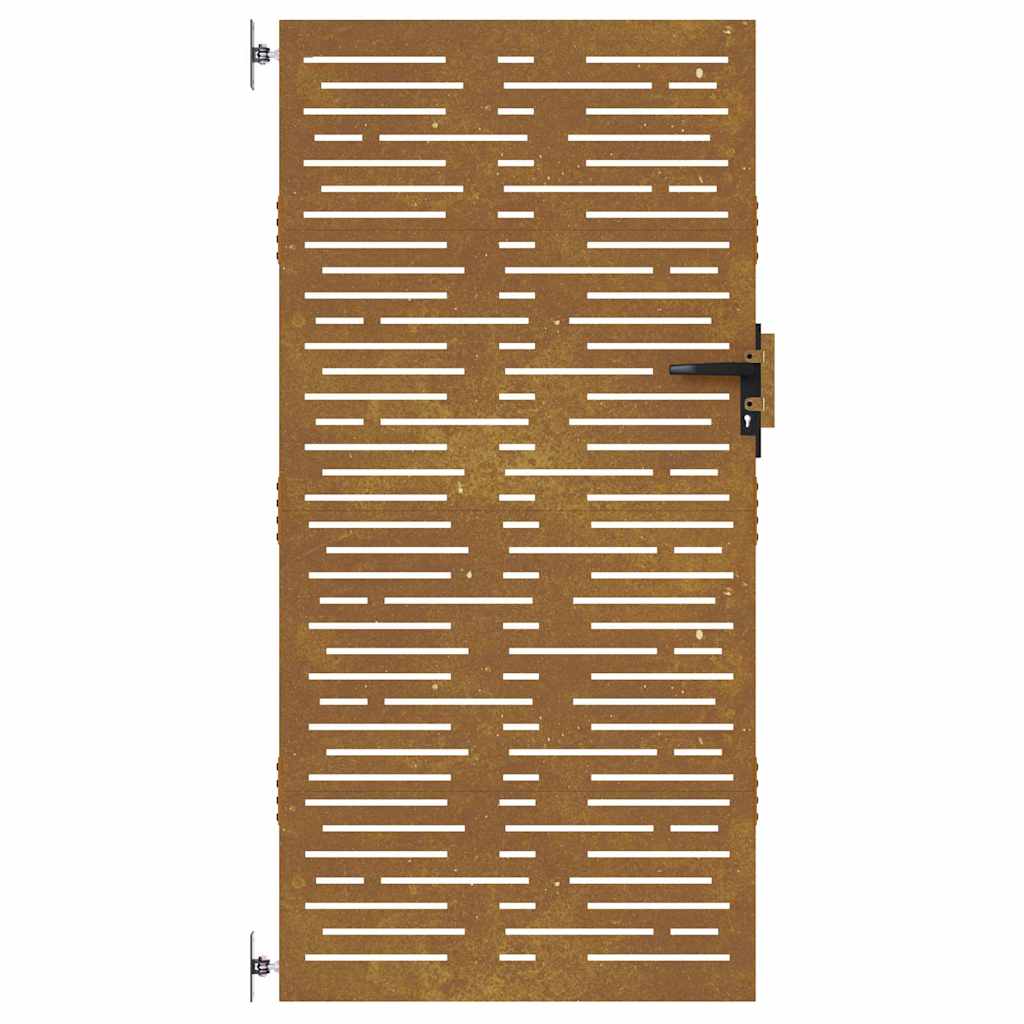 vidaXL Garden Gate 85x200 cm Corten Steel Square Design 4