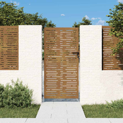 vidaXL Garden Gate 85x200 cm Corten Steel Square Design 1