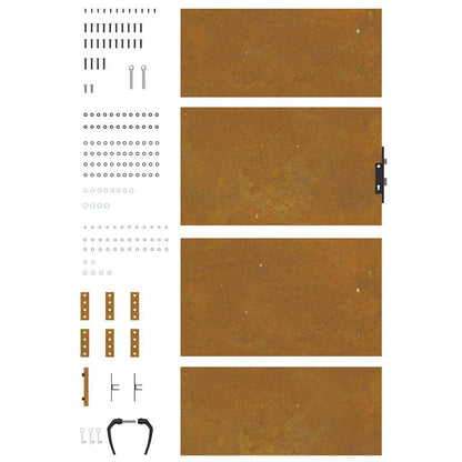 vidaXL Garden Gate 85x200 cm Corten Steel 6