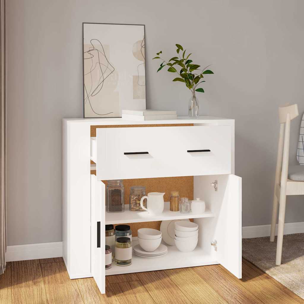 Sideboard 80x33x70 cm Engineered Wood White