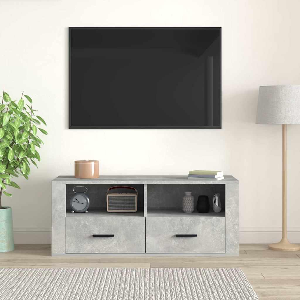 TV Cabinet 100x35x40 cm Engineered Wood Concrete grey