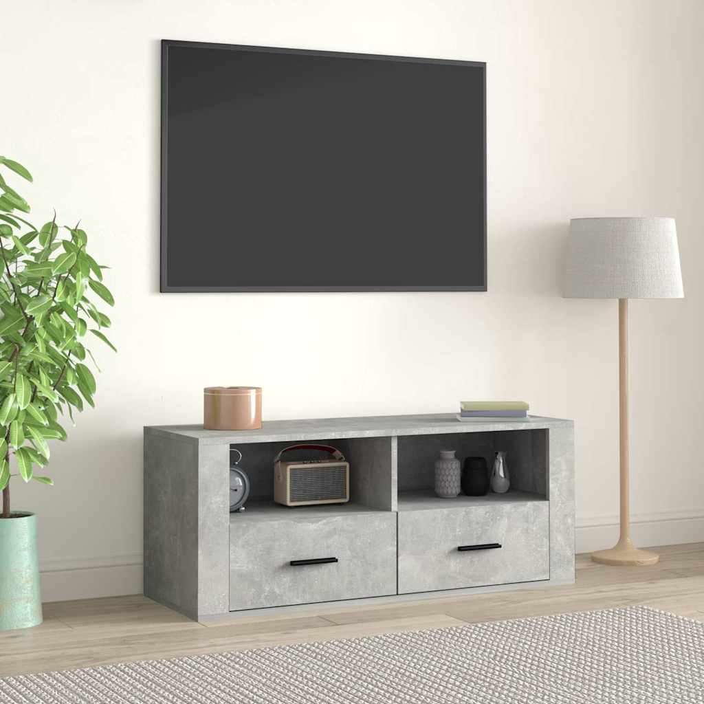 TV Cabinet 100x35x40 cm Engineered Wood Concrete grey