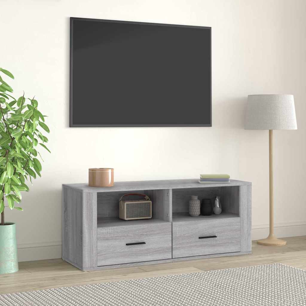 TV Cabinet 100x35x40 cm Engineered Wood Grey sonoma