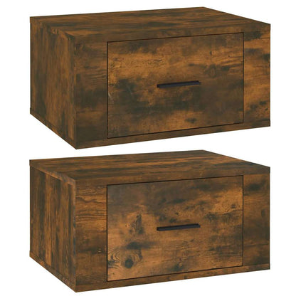 Wall-mounted Bedside Cabinet 50x36x25 cm Smoked oak