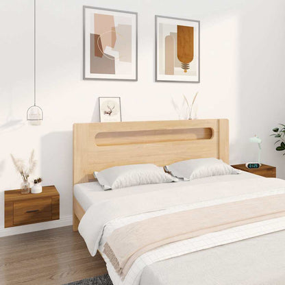 Wall-mounted Bedside Cabinet 50x36x25 cm Brown oak