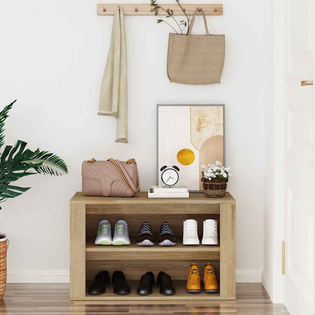 Shoe Rack 75x35x45 cm Engineered Wood Sonoma oak