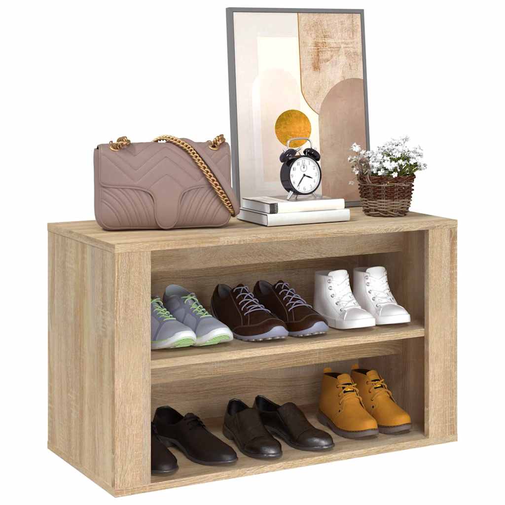 Shoe Rack 75x35x45 cm Engineered Wood Sonoma oak