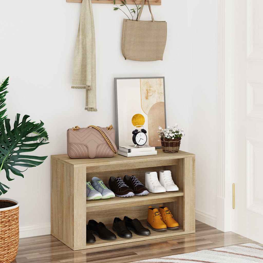 Shoe Rack 75x35x45 cm Engineered Wood Sonoma oak