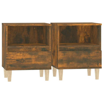 Bedside Cabinet 40x35x50 cm Smoked oak