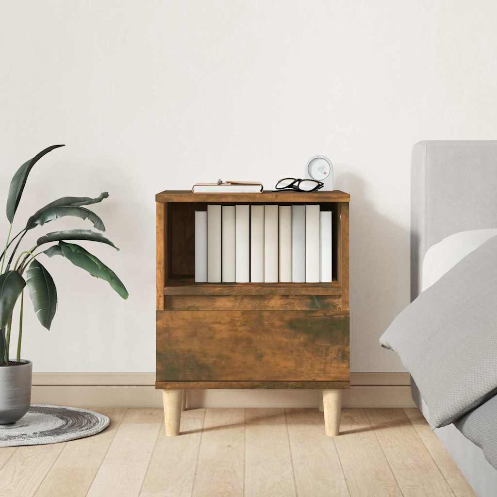 Bedside Cabinet 40x35x50 cm Smoked oak