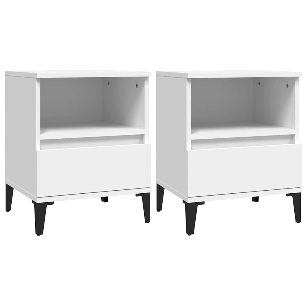 Bedside Cabinets 40x35x50 cm White