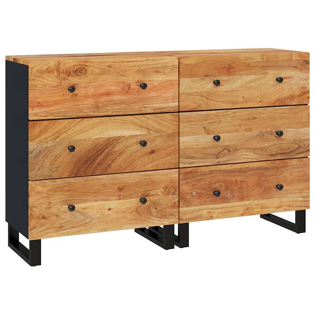 vidaXL Sideboards 2 pcs 60x33x75 cm Solid Wood Acacia 2