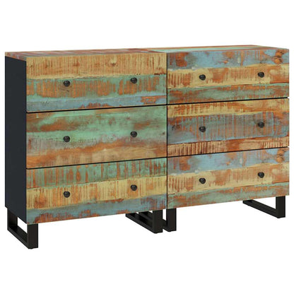 vidaXL Sideboards 2 pcs 60x33x75 cm Solid Wood Reclaimed 2