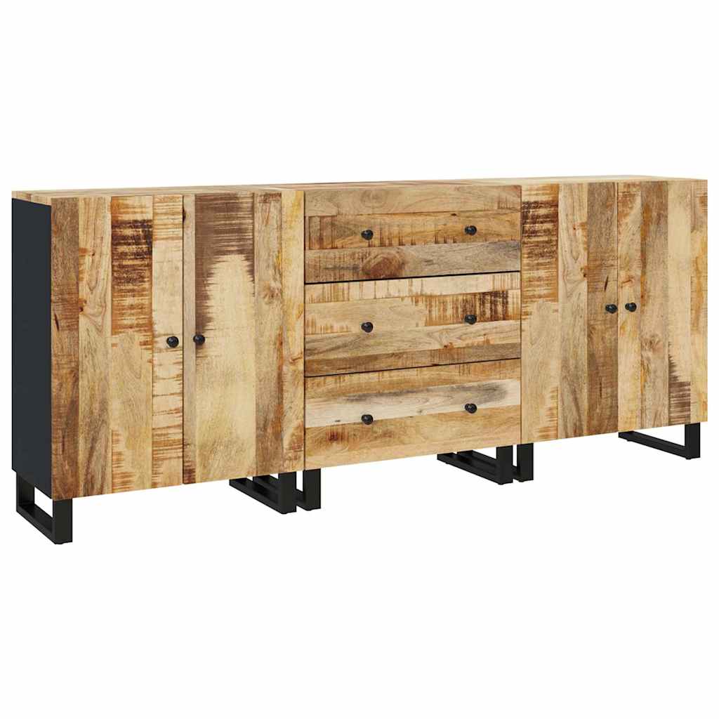 Sideboards 3 pcs Rough mango wood