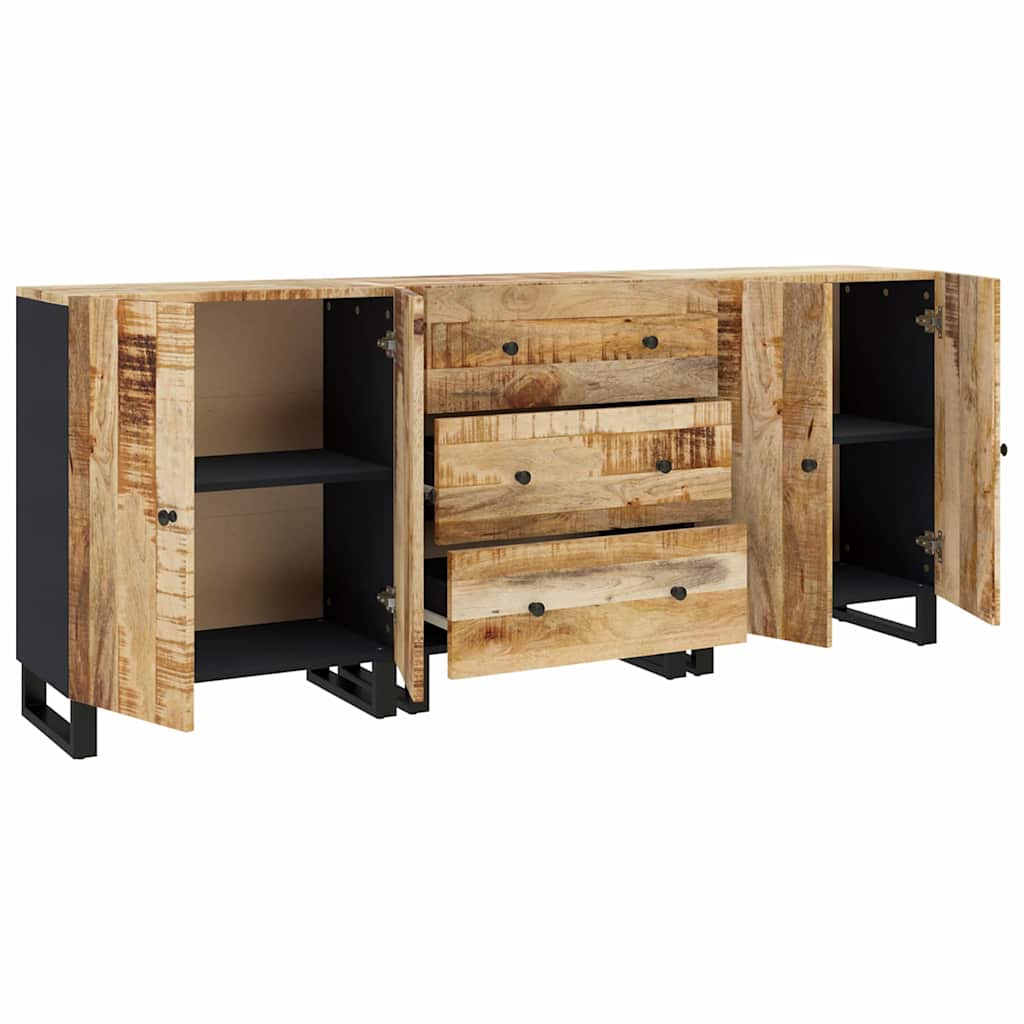 Sideboards 3 pcs Rough mango wood
