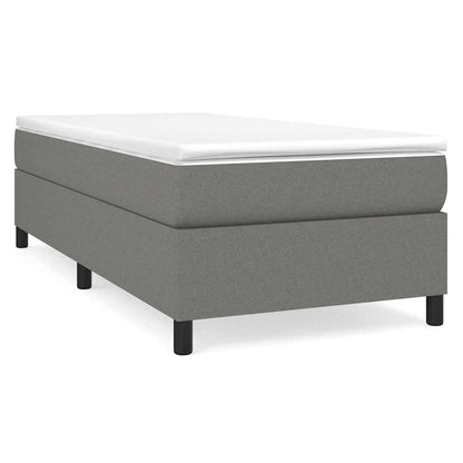 Box Spring Bed Frame Single Fabric Dark grey 3FT Single 35 cm
