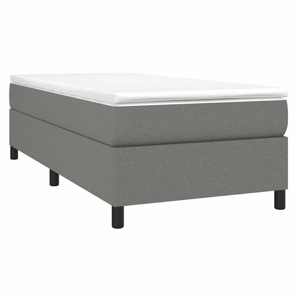 Box Spring Bed Frame Single Fabric Dark grey 3FT Single 35 cm