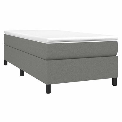 Box Spring Bed Frame Single Fabric Dark grey 3FT Single 35 cm