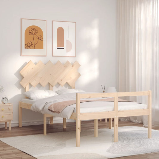 Senior Bed without Mattress Solid Wood Length 200 cm Natural 120 cm