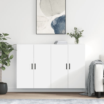 Wall Mounted Cabinets 2 pcs 69.5x34x90 cm Round Black White