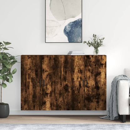 Wall Mounted Cabinets 2 pcs 69.5x34x90 cm Round Black Smoked oak