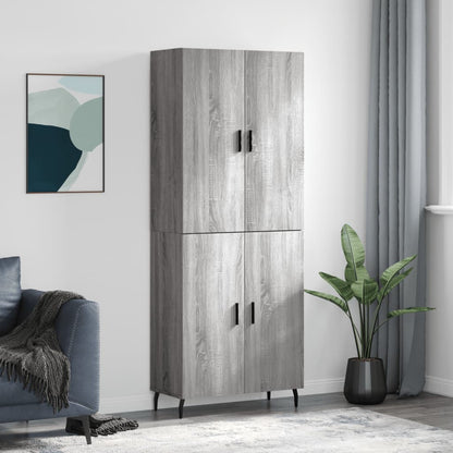 Highboard 69.5x34x180 cm Engineered Wood 2 Doors Grey sonoma