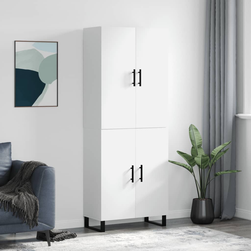 Highboard 69.5x34x180 cm Engineered Wood 2 Doors White
