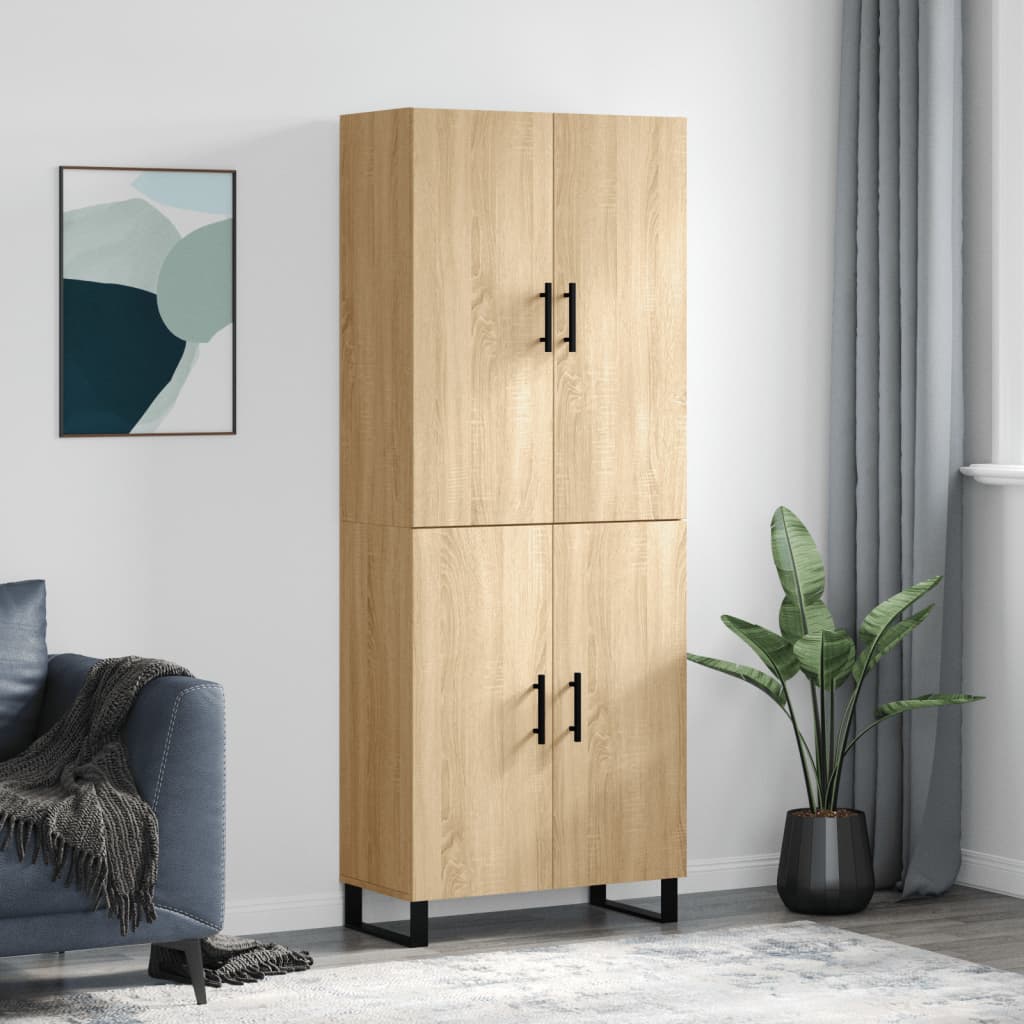 Highboard 69.5x34x180 cm Engineered Wood 2 Doors Sonoma oak