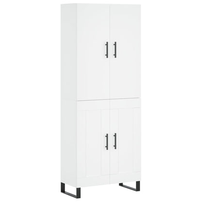 Highboard 69.5x34x180 cm Engineered Wood 2 Wood Doors White