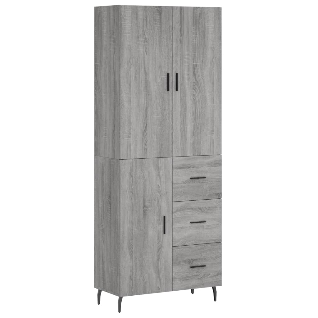 vidaXL Highboard Grey Sonoma 69.5x34x180 cm Engineered Wood 2