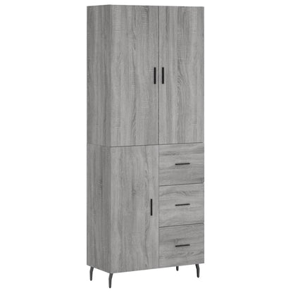 vidaXL Highboard Grey Sonoma 69.5x34x180 cm Engineered Wood 2