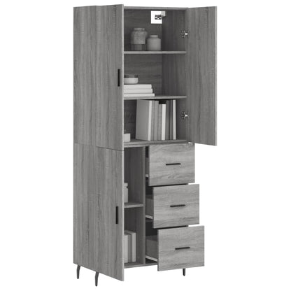 vidaXL Highboard Grey Sonoma 69.5x34x180 cm Engineered Wood 3