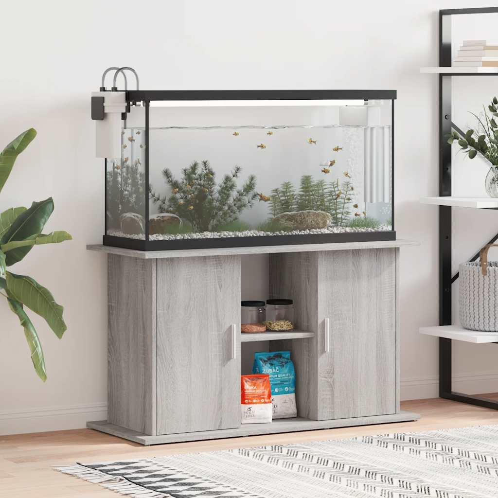Aquarium Stand Engineered Wood Depth 41 cm Grey sonoma 101 cm
